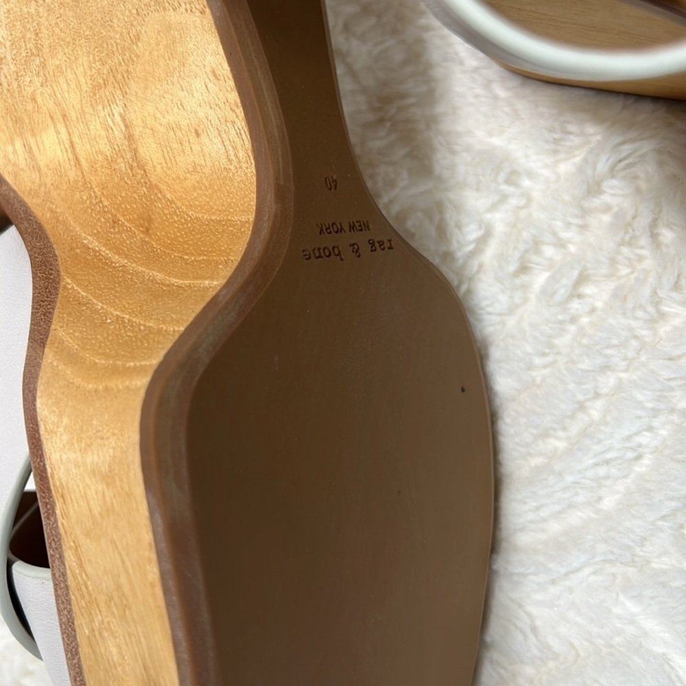 Rag & Bone Santiago Wedge Sandals Sz 40 Antique White, New,Cross-Strap Platform - Picture 11 of 12